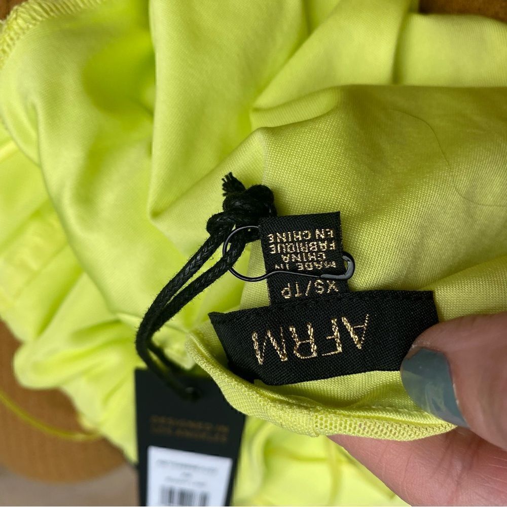 AFRM Myla Corset Crop Top in Sunny Lime NWT size XS - Picture 2 of 12